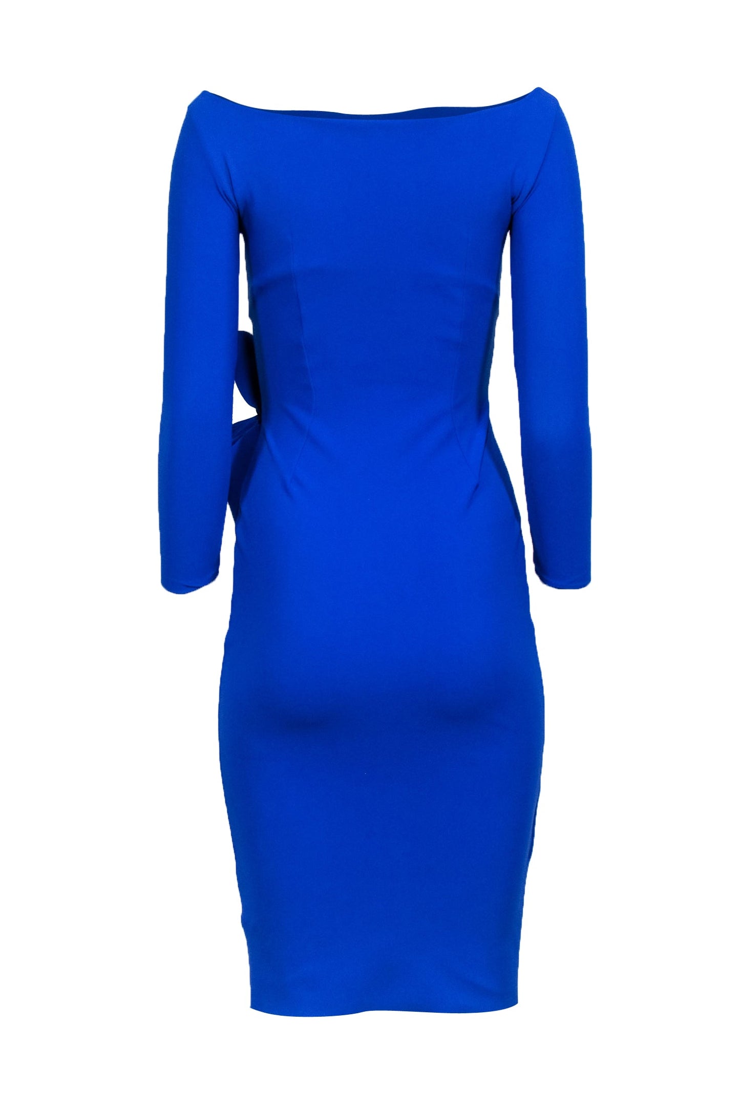 Chiara Boni - Cobalt Blue Crop Sleeve Flower Waist Detail Dress Sz 2